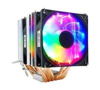 Zktfyshk Refroidisseurs d'air avancés pour processeur double tour dissipateur de chaleur 6 tuyaux de chaleur en cuivre PWM ventilateur contrôlé par PWM Rgbs LED faible bruit refroidisseurs CPU hautes