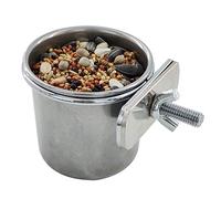 Zktfyshk S/for M/L/XL Acier Inoxydable Pet Perroquet Pet Perroquet Cage à Eau Bol Suspendu Anti-retournement Tasse Aliments Oiseaux
