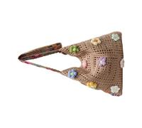 Zktfyshk Sac à bandoulière en crochet avec détails brodés creux et bandoulière réglable pour femme, kaki, As shown in the figure