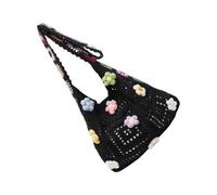 Zktfyshk Sac à bandoulière en crochet avec détails brodés creux et bandoulière réglable pour femme, Noir , As shown in the figure