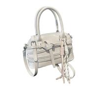 Zktfyshk Sac à bandoulière rétro réglable spacieux en cuir synthétique pour femme, pour le bureau, les trajets et les voyages décontractés, gris, As shown in the figure