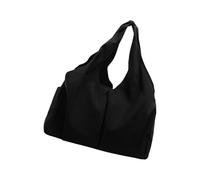Zktfyshk Sac à main en nylon drapé de couleur unie pour femme - Grande capacité - Pour le shopping, les voyages et le sport, Noir , As shown in the figure