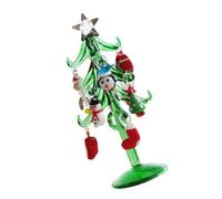 Zktfyshk Sculpture de Noël dynamique en verre multicolore avec minuscule ornement pour plan de travail de célébration, 15 cm, décoration de Noël multicolore en verre