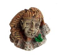 Zktfyshk Statue égyptienne pour aquarium - Pierre en résine pour la tête et la ruine - Petits poissons pour ornements Betta pour ermite