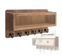 Zktfyshk Support mural en bois avec 6 crochets pour ranger les clés, le courrier, les petits articles, support mural rural