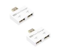 Zktfyshk Unificateur portable USB 2.0 double femelle ports prise et centre de charge de jeu pour ordinateur portable, accessoires de téléphone, centre USB dense, transfert de données, extension USB