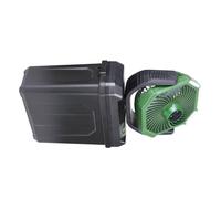 Zktfyshk Ventilateur d'extérieur avec fonction brumisation, seau à eau de 6 L, télécommande, 3 têtes de pulvérisation, design rechargeable pour les fêtes de plage