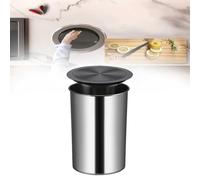 zktoermn Poubelle de cuisine en acier inoxydable, couvercle à rabat pivotant, poubelle de recyclage intégrée pour comptoir, pour restaurant, hôtel, bureau,(Zwart,9L)