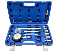 ZKTOOL 11PC Moteur Testeur de Compression, Coffret de Compressiomètre, 0-300 PSI / 0-20 Bar, Compatible avec toutes les voitures et motos, Cylindre Fuite Testeur, Compression Fuite Détecteur Kit