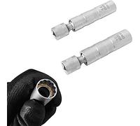 ZKTOOL 14mm & 16mm Joint Universel Magnétique Clé à Bougie Allumage, Douille à Bougie Pivotante à Paroi Mince 12 Pans 3/8 Pouces CR-V, Extracteur de Bougie, Outils de Retrait Bougie