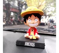 ZKTSRY One Piece Bobbleheads Anime Luffy Figurine articulée support de téléphone pour tableau de bord de voiture Décoration classique pour la maison, la voiture, le bureau et l'ordinateur (LuFFY)