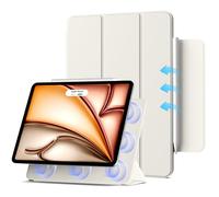 ZKTUYU Étui magnétique pour iPad Air 11" M3/M2 (2025/2024), iPad Air 5/4 (10,9", modèle 2022/2020, 5e/4e génération), fixation magnétique, fin, prend en charge Pencil Pro/USB-C, blanc crème