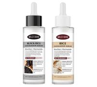 ZKUNL 2 pièces Glow Rice Ampoule Duo, Exfoliant Visage, Black and White Rice Exfoliante, Peeling Visage Nettoyage Profond des Pores et Points Noirs pour Toutes les Peaux,80ml