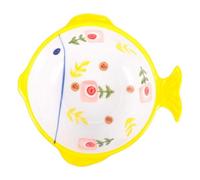 ZKXGVBRWQHT Bol de nourriture surélevé en céramique for chat et chien, jaune, longueur 15.5cm, hauteur 6cm, plat d'abreuvement et d'alimentation for animaux de compagnie, 1 pièce
