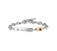 ZKXXJ Bracelet d'identification médicale pour homme et femme - Bracelet à maillons en acier inoxydable - Bracelet d'identification d'urgence - Bracelet d'alerte médicale - Bijoux d'alerte de santé