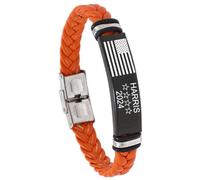 ZKXXJ Bracelet Kamala Harris pour président, Harris 2024 en cuir tressé pour campagne de vote du président Harris 2024 pour les partisans des élections présidentielles, bijoux démocratiques, Métal