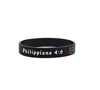 ZKXXJ Bracelets en caoutchouc et silicone avec verset de la Bible Philipiens 4 à 6 - Bracelets en caoutchouc avec citation de motivation - Bracelet extensible en silicone pour hommes, femmes
