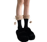 Zkydhbd 1 paire de chaussettes à volants princesse pour femme, tube intermédiaire, mignonnes Lolitas, en coton, pour l'automne, a, Taille unique
