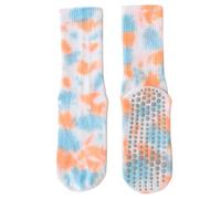 Zkydhbd 1 paire de chaussettes antidérapantes en coton pour entraînement à la maison, gym, fitness, danse, ballet, pilates, yoga, hôpital, bleu ciel, Q