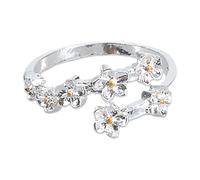 Zkydhbd Bagues de fleurs stéréoscopiques 3/7 exquises ouvertes réglables blanches petites fleurs bijoux faits à la main ornement floral unique, taille unique, Comme décrit, Comme décrit.