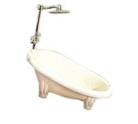 Zkydhbd Baignoire miniature exquise 1:12 pour maisons de poupées, décoration de salle de bain et affichage de collection Baignoire miniature exquise