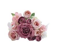 Zkydhbd Bouquet de roses artificielles en soie 7 fleurs pour mariage, centre de table, décoration de table, faible entretien, décoration de fête