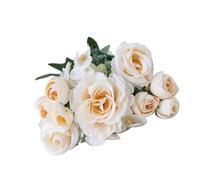 Zkydhbd Bouquet de roses artificielles en soie 7 fleurs pour mariage, centre de table, décoration de table, faible entretien, décoration de fête