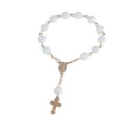 Zkydhbd Bracelet de perles de prière - Artisanat délicat - Élégante rose - Pour baptême de bébé - Pour ceux qui ont la foi rose, taille unique, Comme décrit