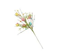 Zkydhbd Branches de baies artificielles avec œufs colorés pour décoration de la maison, vase, arrangement floral, œufs mouchetés, centres de table