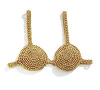Zkydhbd Brassière élégante avec chaîne de poitrine faite à la main pour femme et adolescente pour décoration de perles de plage, taille unique, Comme décrit, Comme décrit.