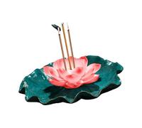 Zkydhbd Brûleurs d'encens en céramique en forme de lotus pour bâton/bobine/cône - Porte-cendres amovible - Décoration d'intérieur - Pour bobine et cônes