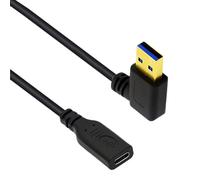 Zkydhbd Câble de données de type C vers USB 3.0 avec coude à 90 degrés, transfert rapide, cordon de vitesse 5 Gbit/s pour lecteur de cartes, hub de type C vers câble USB pour source d'alimentation
