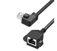 Zkydhbd Câble d'extension RJ45 Cat6 RJ45 Adaptateur coudé en option Connecteurs blindés pour réseau Cat5e Cat5 Cordon Ethernet blindé