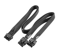 Zkydhbd Câble PCIE 5.0 plat 16 AWG double 8 broches vers 16 broches 12 VHPWR pour une gestion facile des câbles et une meilleure efficacité de refroidissement pour une puissance d'overclocking