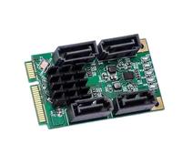 Zkydhbd Carte d'extension 4 ports SATA3.0 MiniPCIe 6 Go/s Vitesse remplaçable à chaud Compatible NCQ