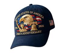 Zkydhbd Casquette de baseball 250e anniversaire des États-Unis Convient pour de nombreuses occasions Ajoute une touche élégante à toute garde-robe Casquette de baseball, noir foncé, Taille unique