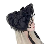 Zkydhbd Casquette de veuves sur le thème foncé en tissu respirant style punk pour jeux de rôle, accessoires de photographie, accessoire élégant foncé