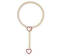 Zkydhbd Chaîne cubaine en forme de cœur faite à la main punk Lariat Y Chaîne réglable pour femme, as show, Métal