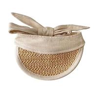 Zkydhbd Chapeau de paille avec pare-soleil pour chien de petite taille, protection UV pour petits chiens, chiots, protection UV pour petits chiens, yorkshire, grand bord