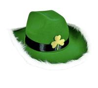 Zkydhbd Chapeau de trèfle vert à LED populaire pour la StPatricks - Accessoires de vacances irlandais - Chapeau de fête sur le thème du festival - Couvre-chef pour tous les âges
