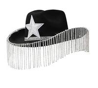 Zkydhbd Chapeaux étoiles à paillettes pour adulte avec franges pour femme, modèle occidental, spectacles, photographie, chapeau