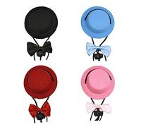 Zkydhbd Chapeaux plats avec nœud papillon pour lapins, fête de Noël, petits animaux de compagnie, furets, cosplay, chapeau d'Halloween