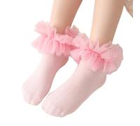 Zkydhbd Chaussettes courtes tendance en coton respirant pour filles à partir de 1 à 10 ans, E, 4-6 ans