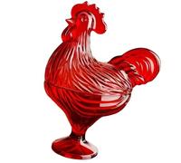 Zkydhbd Cocks on Nest Bocal à bonbons en verre avec couvercle en verre en cristal pour bonbons, plats à bonbons, collations, bols, décorations de table, bol à bonbons couvert