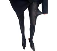 Zkydhbd Collants noirs avec texture de ligne de crevette en velours - Collants en nylon doux et élastique - Bas élégant à rayures pour femme - Collants en velours en nylon, Noir , Taille unique