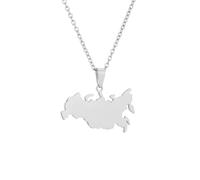 Zkydhbd Collier à breloques russe portable ajouré confortable à porter en acier inoxydable robuste pour peaux sensibles Collier avec pendentif creux, A, Comme décrit, Comme décrit.