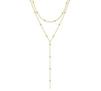 Zkydhbd Collier avec pendentif à franges en alliage lisse, portable et confortable, adapté pour les soirées décontractées, les événements, Double layer, Comme décrit, Comme décrit.