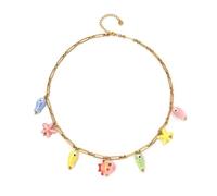 Zkydhbd Collier avec pendentif en forme d'animal marin robuste en acier inoxydable avec un ajustement confortable en céramique pour un usage quotidien décontracté, taille unique, Comme décrit, Comme