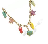 Zkydhbd Collier avec pendentif en forme d'animal marin robuste en acier inoxydable avec un ajustement confortable en céramique pour un usage quotidien décontracté, taille unique, Comme décrit, Comme