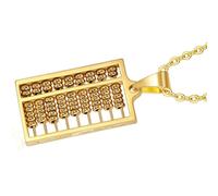 Zkydhbd Collier avec pendentif en forme de boulier en acier inoxydable avec chaîne réglable pour les amateurs de mode et les amateurs de mathématiques, as show, Acier titane
